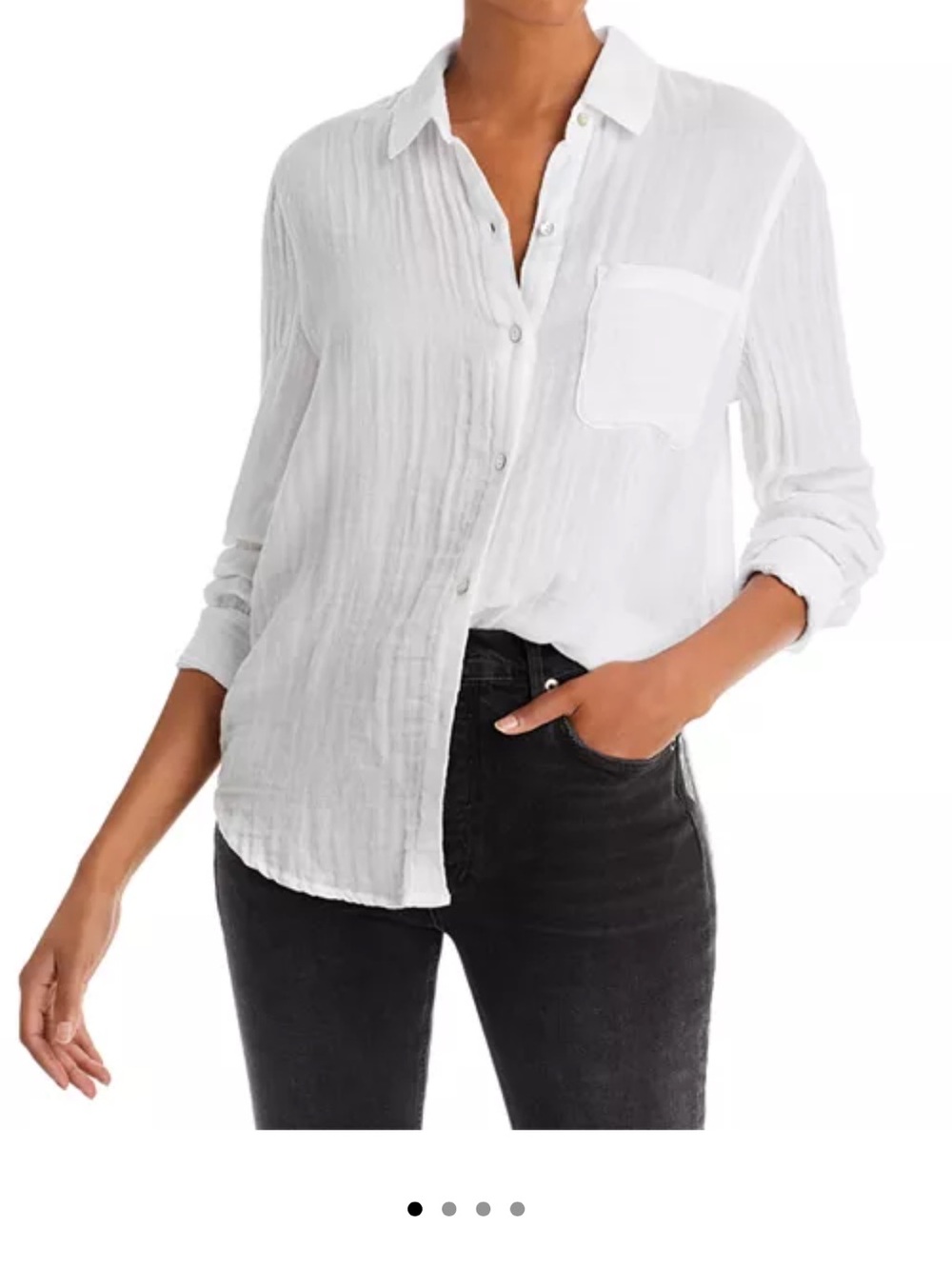 Rails - Ellis White Long-Sleeve Cotton Gauze Shirt
